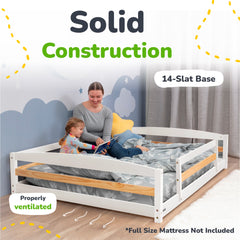 Full-Size Montessori Floor Bed with Strong Slatted Frame