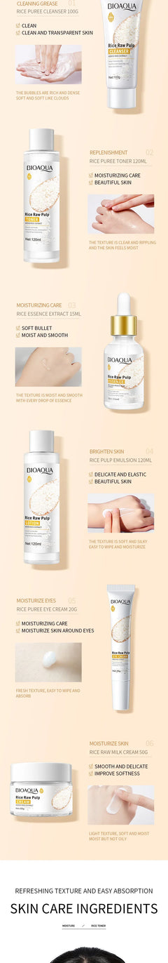 BIOAQUA Rice Brightening Skincare Collection — 6-Piece Ritual