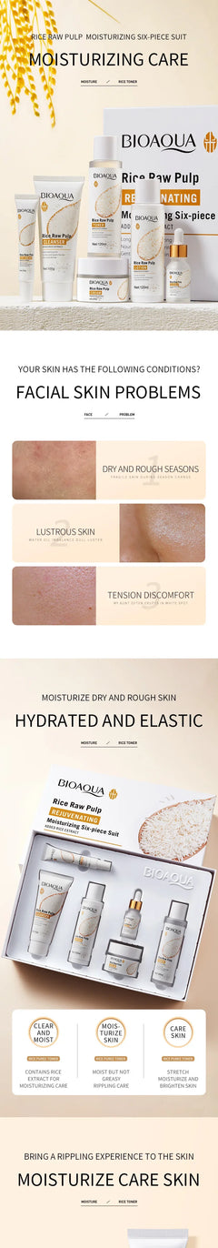 BIOAQUA Rice Brightening Skincare Collection — 6-Piece Ritual